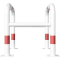 Anti-nudge hoop | for trees and posts | hot-dip galvanized and white coatedwith red reflecting stripes | width: 600 mm, depth: 600 mm, height above ground: 650 mm | to be fixed by plugs
